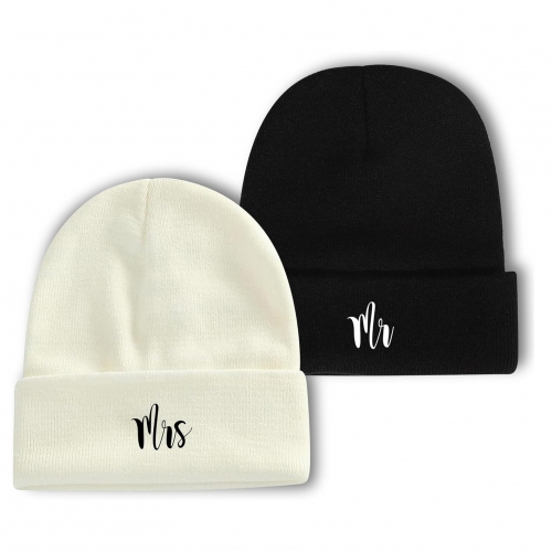 High Quality Soft Acrylic Winter Hat Couple Gifts for Mr Mrs