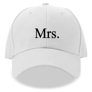 Mrs White Washed Cotton White Baseball Cap for Bride