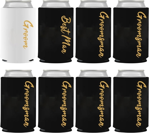 GroomBrideGifts Wholesale Bachelor Party Favors Can Cooler Sleeves Beer Can for Party Decorations(WORD-H)