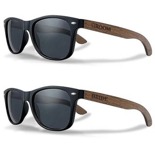 Walnut Wood Premium Quality Couple Sunglasses Groom Bride